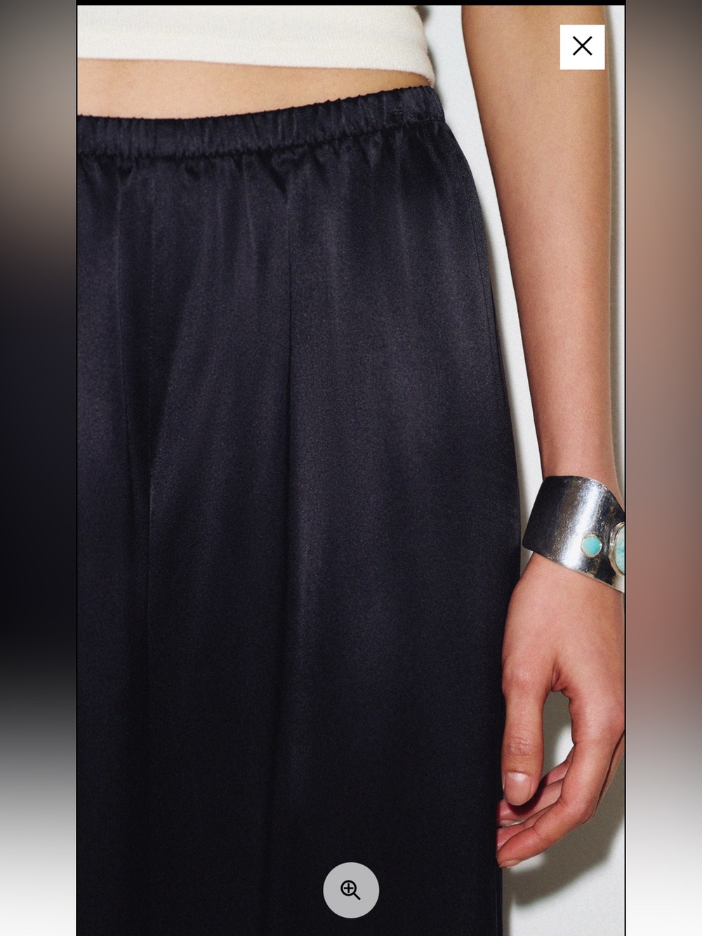 NWT Reformation BLACK SILK CELINE LOW RISE WIDE LEG TROUSER Size S - Picture 5 of 10